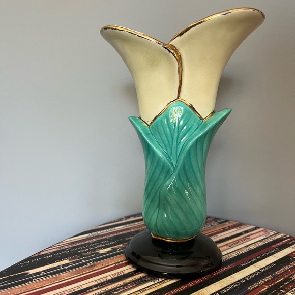 Vintage hand painted ceramic vase - Picture 2 of 7